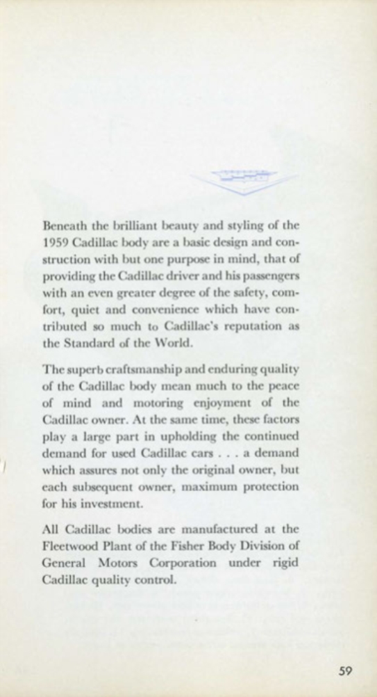 1959 Cadillac Salesmans Data Book Page 3